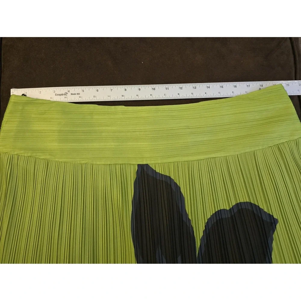 New Rare ELOQUII Women Skirt 16 High Waisted Knit Pleated Midi Skirt green - Picture 6 of 7